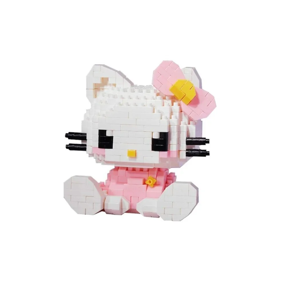 Cute Assembly Blocks Set Charming Cat Cartoon Construction Toy Ideal Birthday